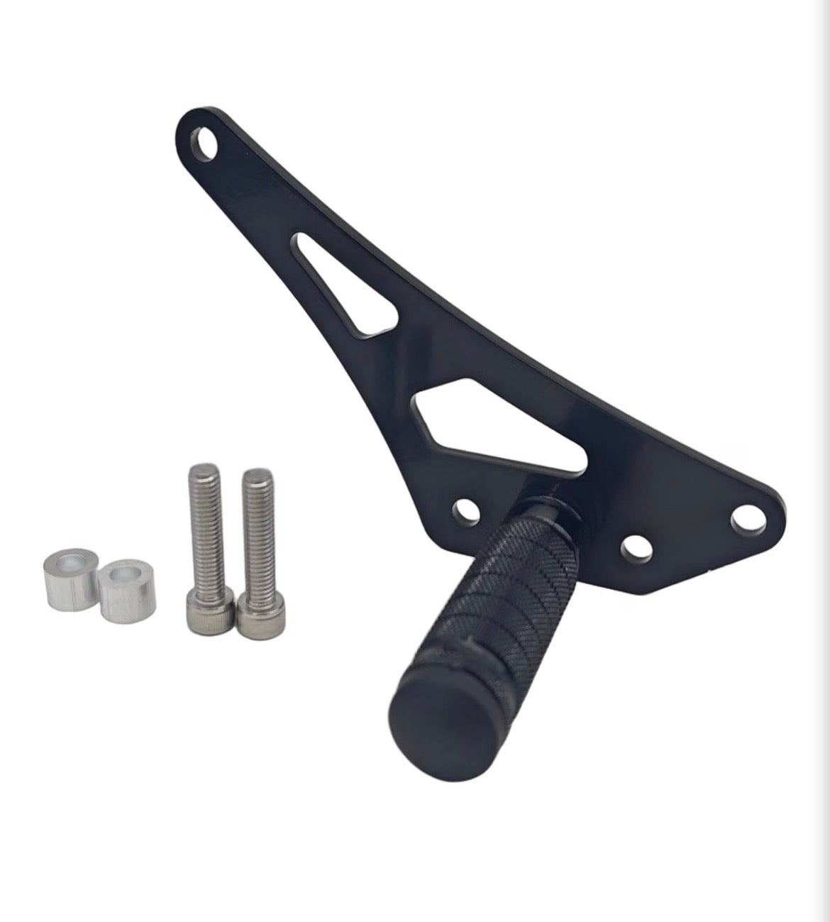 Light Bee Glossy Foot Lock (One Side) Steel Stunt Foot Peg Compatible with SurRon Light Bee X / L1e and Hyper Bee Electric Dirt Bike Motorcycle Accessories (Black with Silver Pedal)