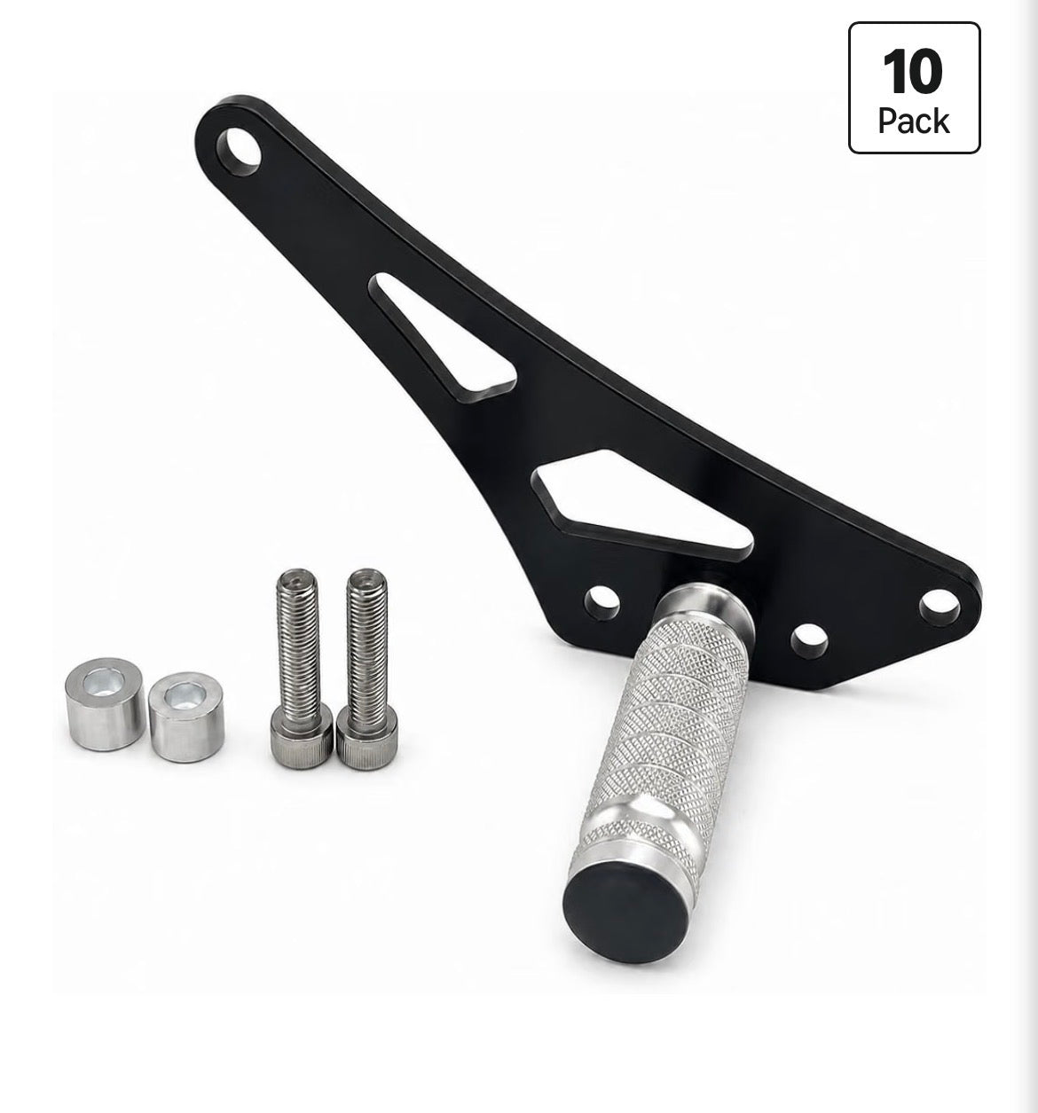 Light Bee Glossy Foot Lock (One Side) Steel Stunt Foot Peg Compatible with SurRon Light Bee X / L1e and Hyper Bee Electric Dirt Bike Motorcycle Accessories (Black with Silver Pedal)